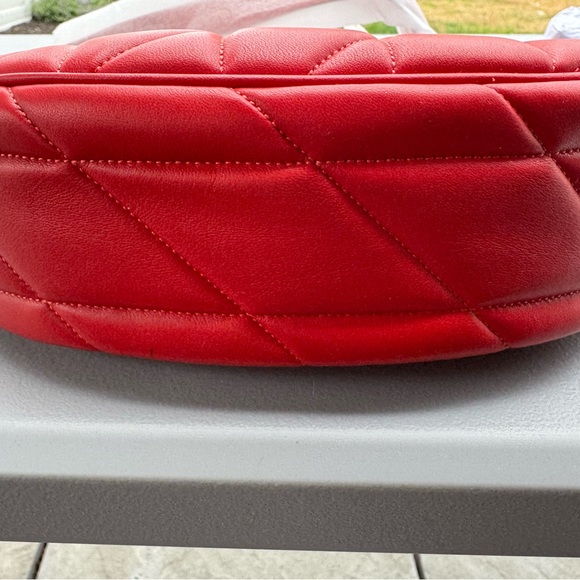 Coach NWT Red Quilted Mira Crescent Shoulder Bag with Heart Chain ❤️ - Picture 16 of 16